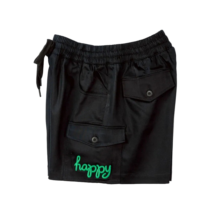 BLACK CACTUS BS392 BLACK PANTS HAPPY GREEN