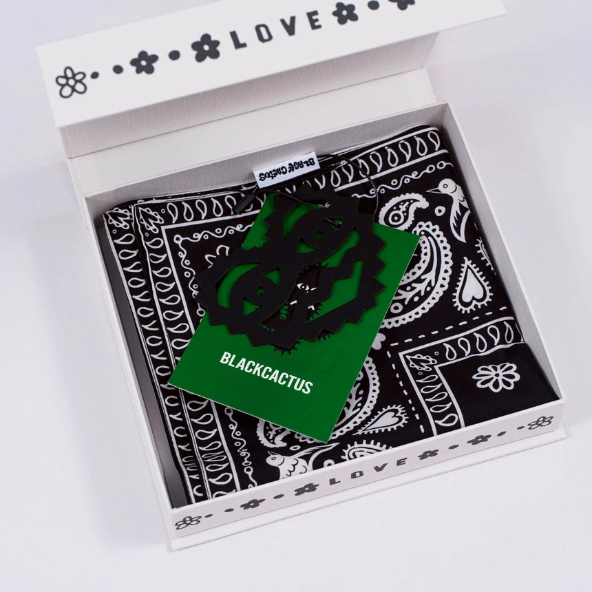 BLACK CACTUS BS376 BLACK PAISLEY BANDANA