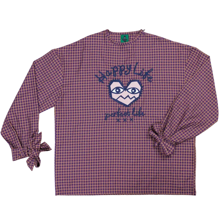 BLACK CACTUS BS264 OVERSIZE ZIP SHOULDER BOW PINK SCOTCH PATTERN