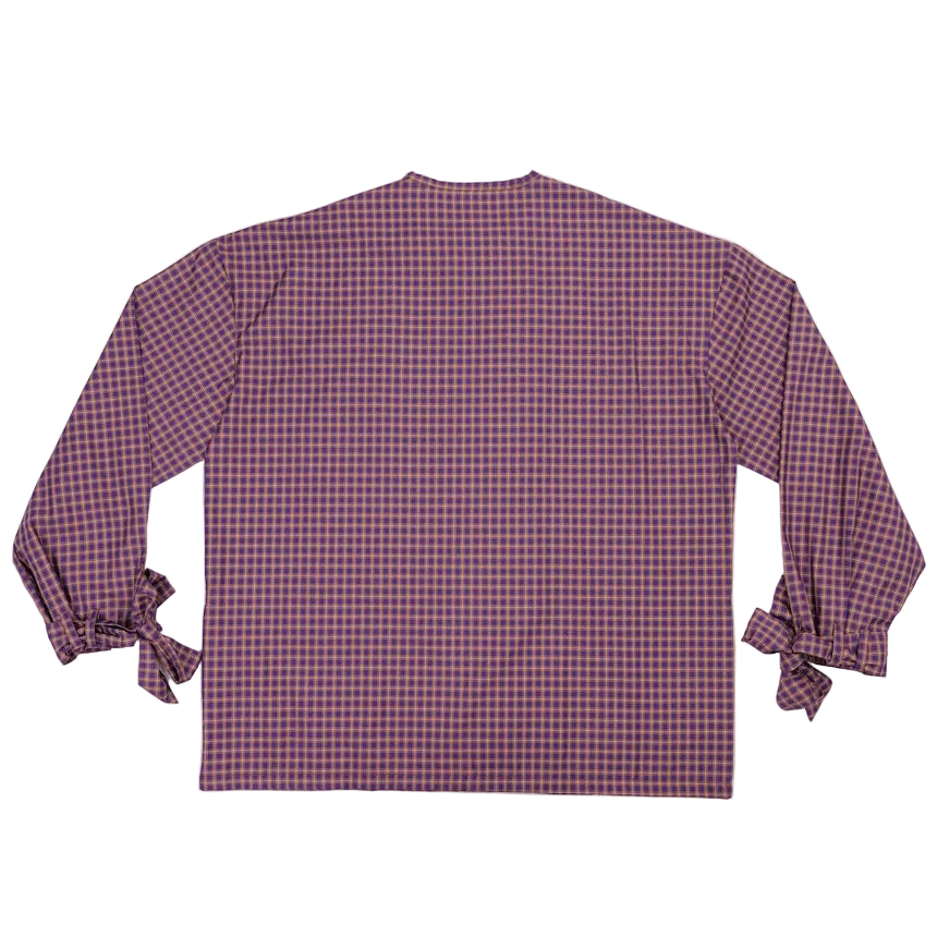 BLACK CACTUS BS264 OVERSIZE ZIP SHOULDER BOW PINK SCOTCH PATTERN