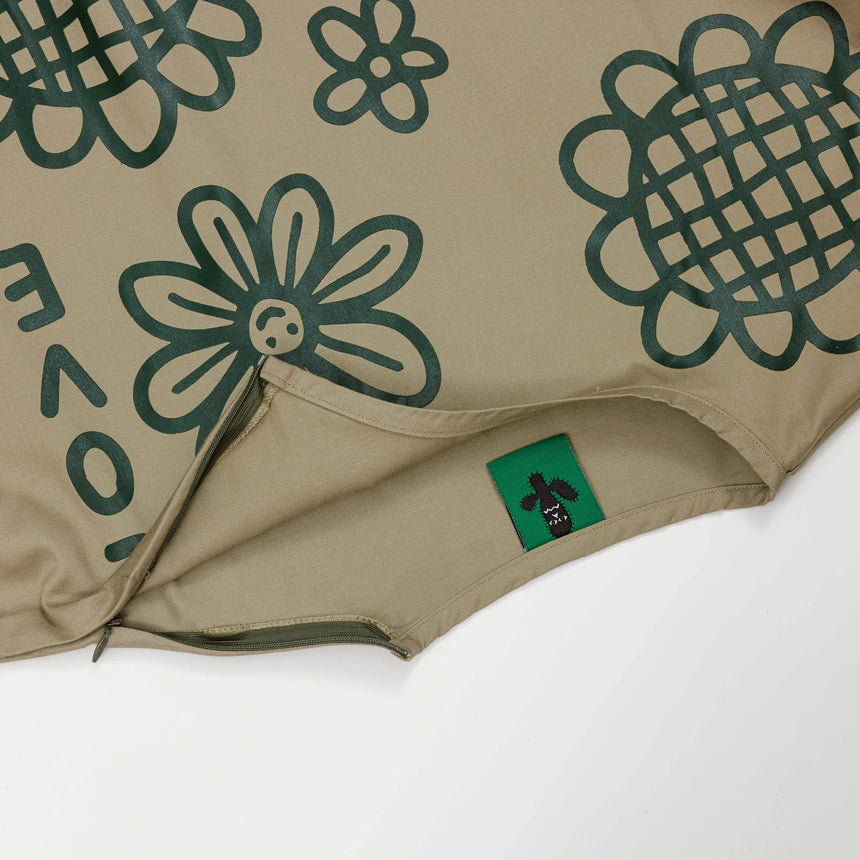 BLACK CACTUS BS258 OVERSIZE ZIP SHOULDER GREEN SUNFLOWER