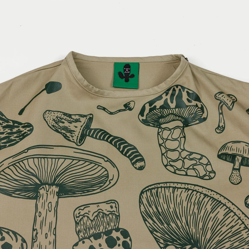 BLACK CACTUS BS255 OVERSIZE ZIP SHOULDER GREEN MUSHROOM
